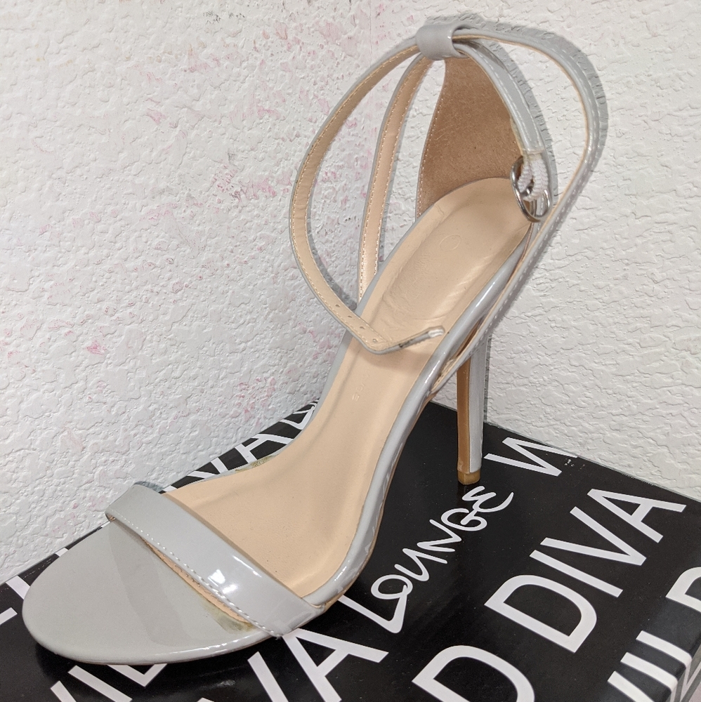 Light Gray Strapped Heels